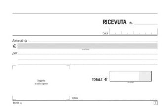 DATA UFFICIO - BLOCCO RICEVUTE GENERICHE in DUPLICE COPIA 10x16,8 cm. - DU162570000