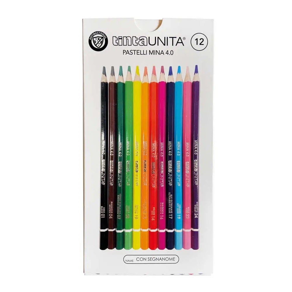 PASTELLI TINTA UNITA MINA 4.0 CONFEZIONE 12 PEZZI