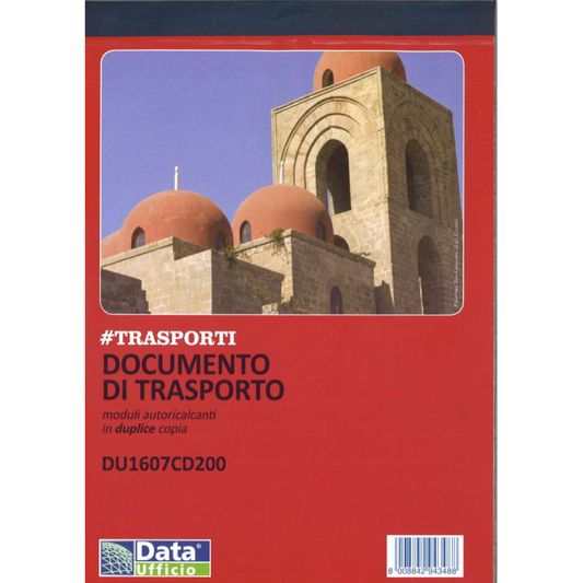 DATA UFFICIO - BLOCCO DOCUMENTO DI TRASPORTO DDT in DUPLICE COPIA 14,8x21 cm. - DU1607CD200