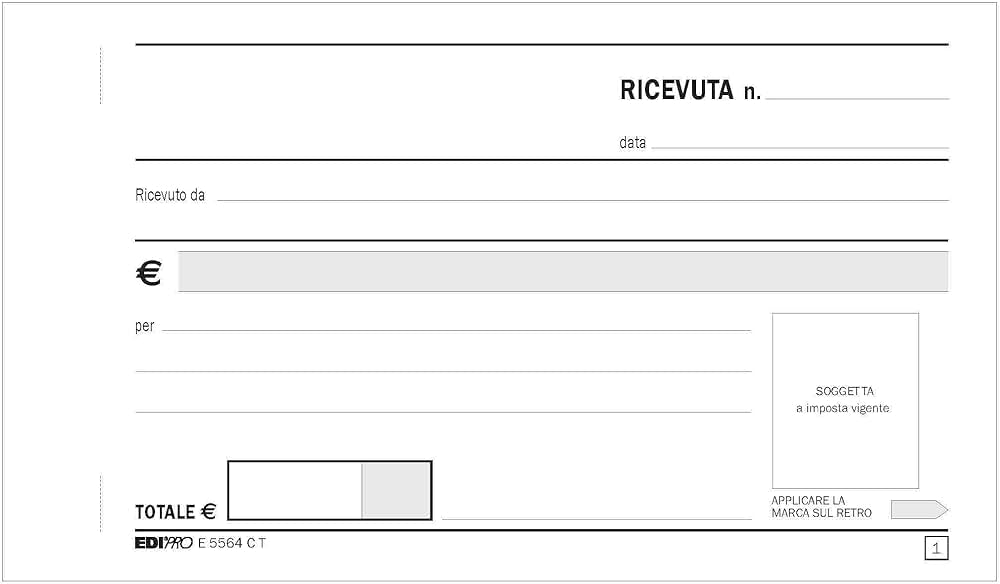 EDIPRO - BLOCCO RICEVUTE GENERICHE in TRIPLICE COPIA 9,9x17 cm. - E5564CT