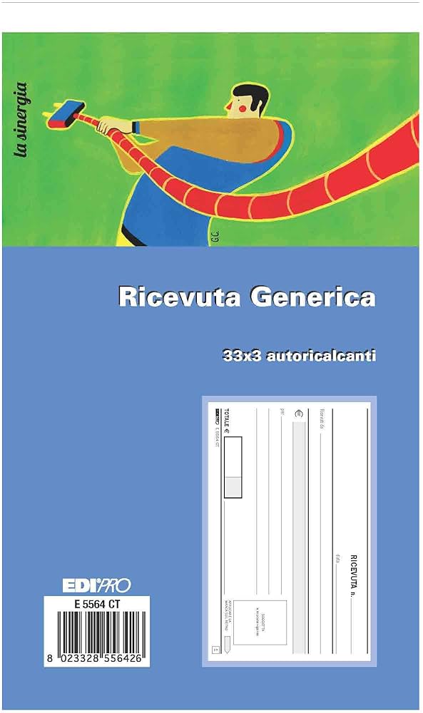 EDIPRO - BLOCCO RICEVUTE GENERICHE in TRIPLICE COPIA 9,9x17 cm. - E5564CT