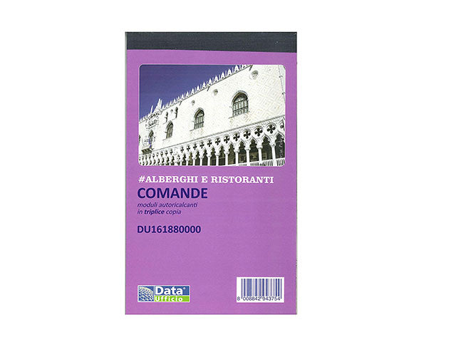 DATA UFFICIO - BLOCCO COMANDE in TRIPLICE COPIA 10x16,8 cm. - DU161880000