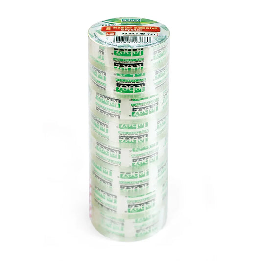 LEBEZ - NASTRO ADESIVO TRASPARENTE 33 x 19 mm. TORRETTA 8 PZ. - cod.80649