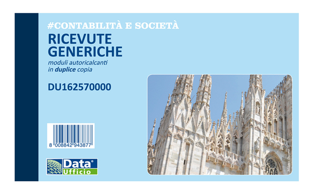 DATA UFFICIO - BLOCCO RICEVUTE GENERICHE in DUPLICE COPIA 10x16,8 cm. - DU162570000