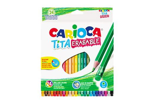CARIOCA - Astuccio 24 matite tita cancellabile colori assortiti