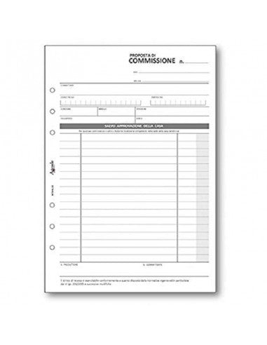 DATA UFFICIO - BLOCCO PROPOSTE DI COMMISSIONE in DUPLICE COPIA 14x8x21 cm. - DU16382C000