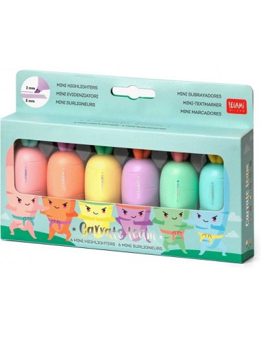 LEGAMI - SET DI 6 MINI EVIDENZIATORI CARRATE TEAM