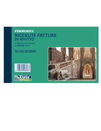 DATA UFFICIO - BLOCCO RICEVUTE FATTURE DI AFFITTO in DUPLICE COPIA 10x16,8 cm. - DU1612C0000
