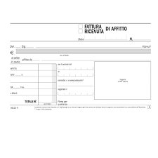 DATA UFFICIO - BLOCCO RICEVUTE FATTURE DI AFFITTO in DUPLICE COPIA 10x16,8 cm. - DU1612C0000