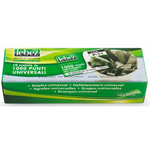 LEBEZ - PUNTI METALLICI ZINCATI UNIVERSALI PER CUCITRICE / BOX 10 PZ. - P-11