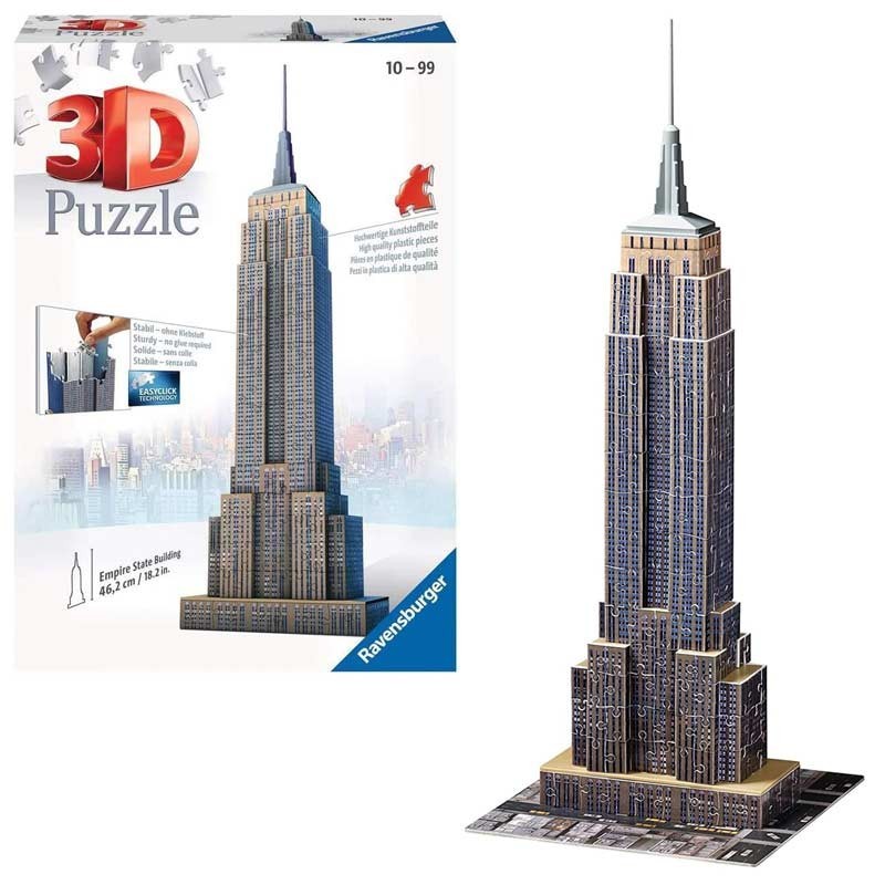 Ravensburger - 3D Puzzle Empire State Building, New York, 216 Pezzi, 8+ Anni