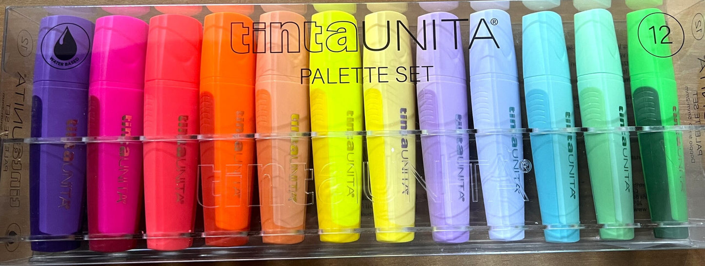 SET 12 EVIDENZIATORI PALETTE TINTA UNITA cod.60833 + DESKJET