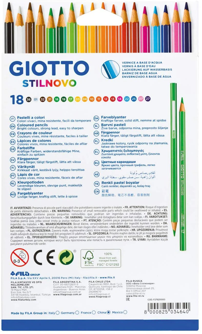 Giotto Stilnovo Pastelli a Colori 18 Pezzi