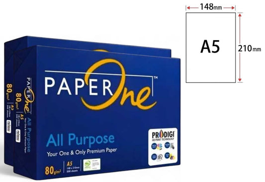 RISMA CARTA A5 (14,8 x 21 cm.) / 80 gr. / 500 FF. / PAPER-ONE ALL PURPOSE